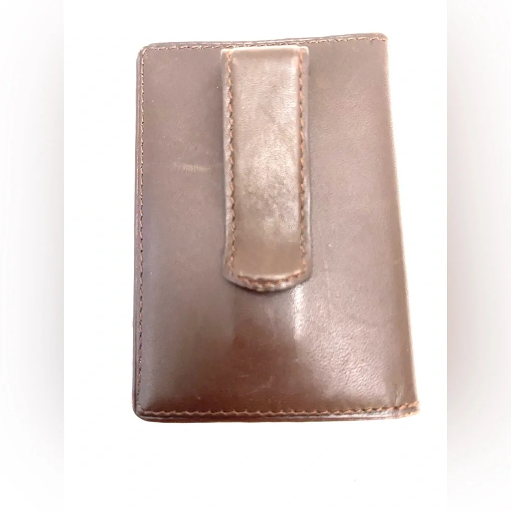 Tommy Hilfiger Mens Chocolate Brown Money Clip/Card Holder